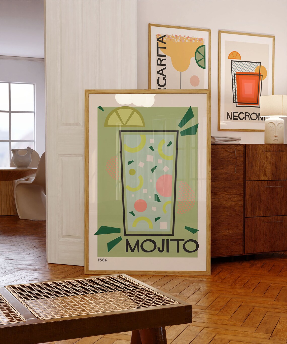 Mojito Retro Cocktail Poster, Kitchen Bar Cart Decor - Image 2
