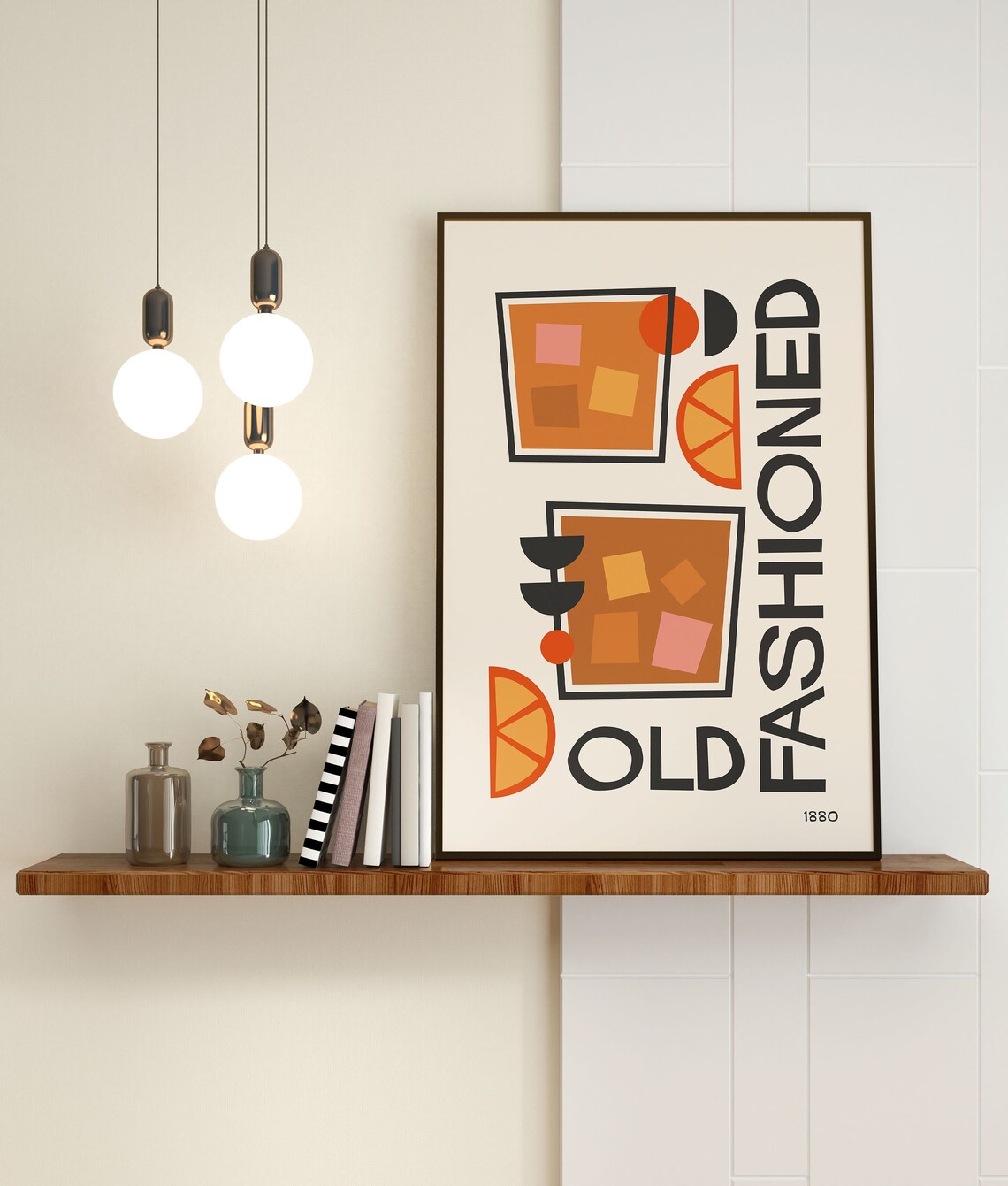 Old Fashioned Cocktail Print, Retro Mid-Century Bar Decor - Image 3