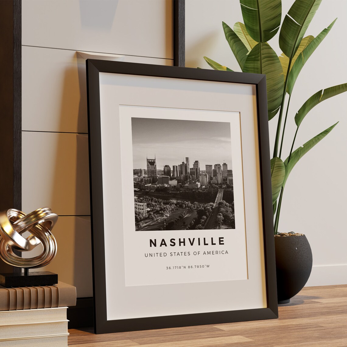 Nashville Black And White Travel Poster, Tennessee - Image 4
