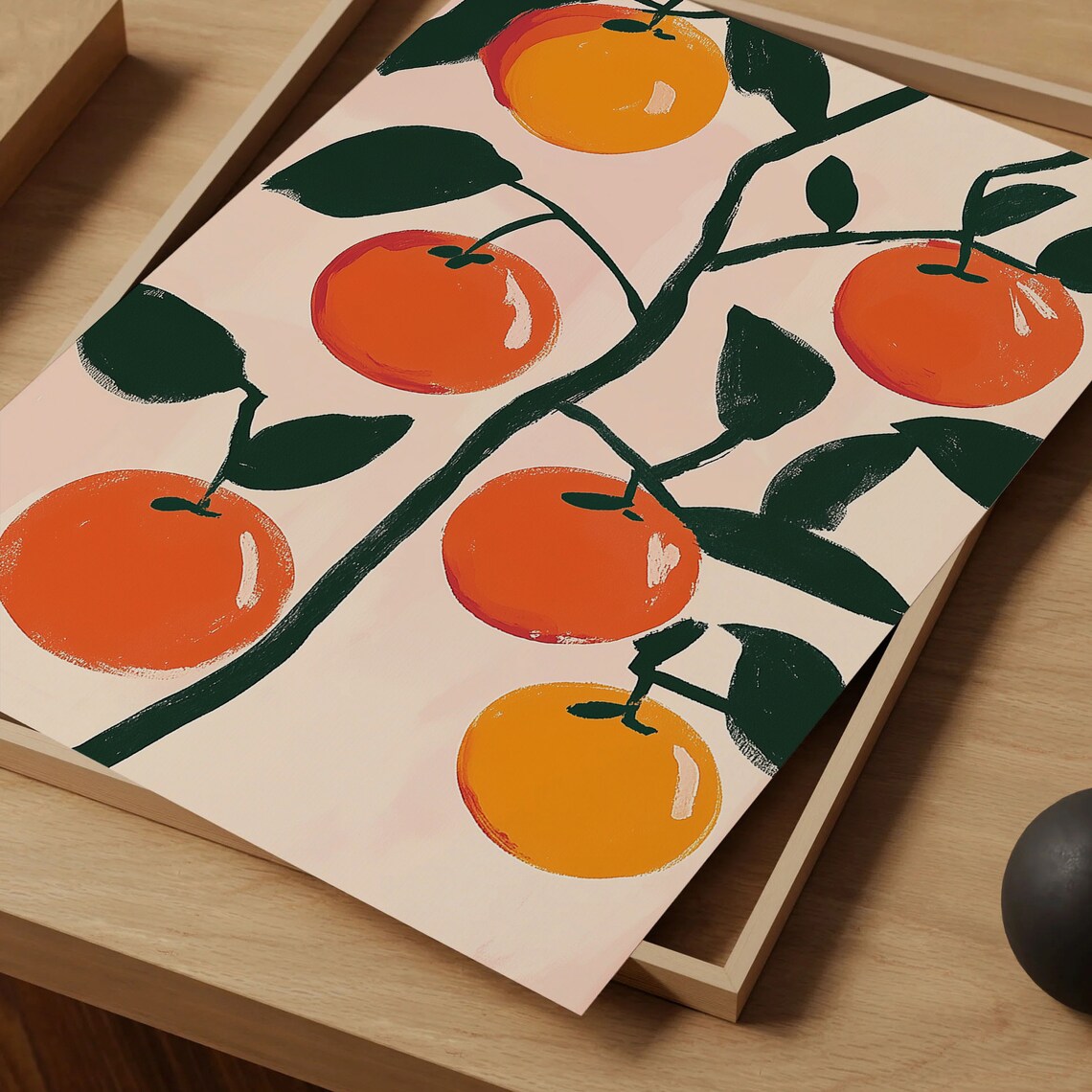 Orange Fruit Print, Retro Food Art for Kitchen Decor - Image 4