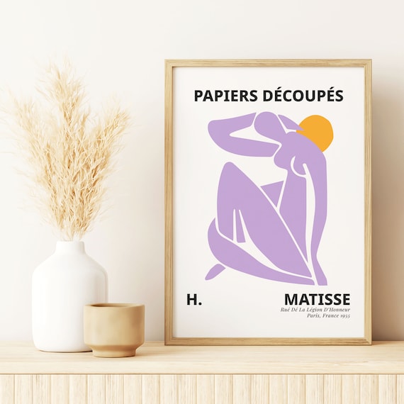 Modern Poster Purple Matisse Print Living Room Poster Museum Print Pastel Color Prints Minimalist Print Art