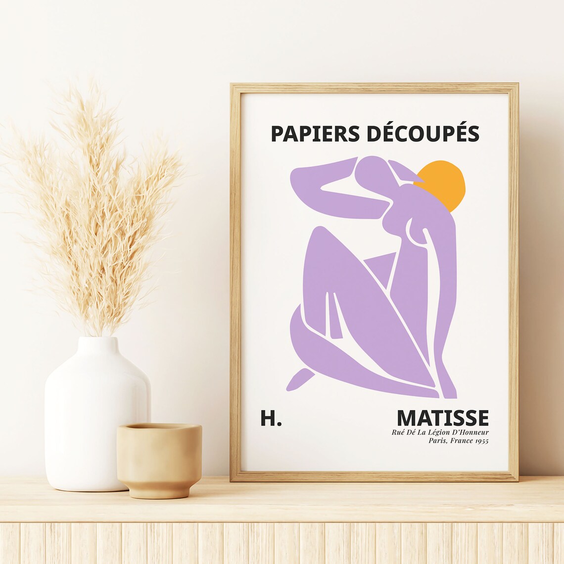 Henri Matisse Purple Seated Figure Orange Sun Papiers Art Poster