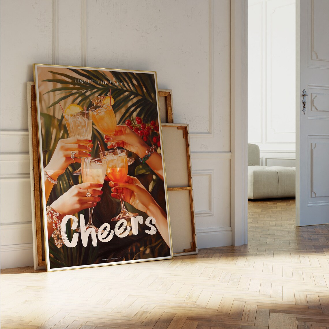 Retro Cheers Cocktail Poster, Bar Cart Decor - Image 5