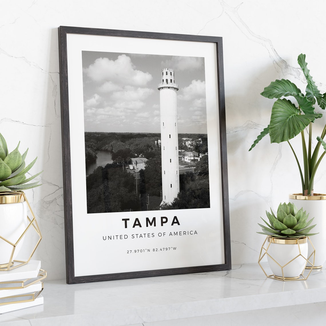 Tampa Print Black And White Tampa Poster Usa Print Tampa Wall Art Tampa Landscape Tampa Prints Tampa Photo Tampa Florida Tampa Prints - Image 4