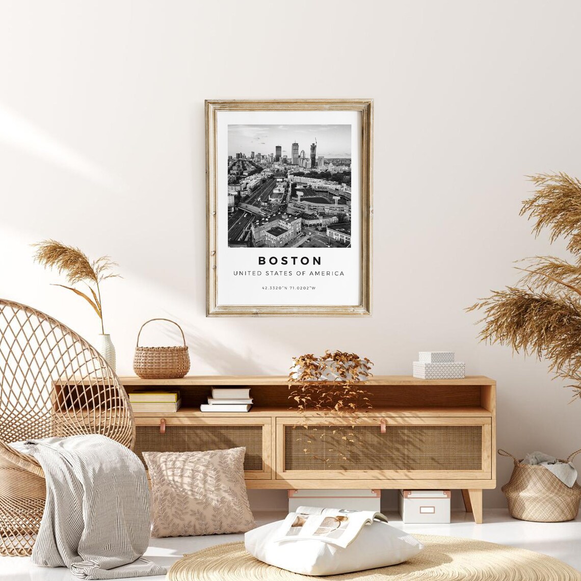 Boston Black and White Travel Poster, Wall Art Print - Image 2