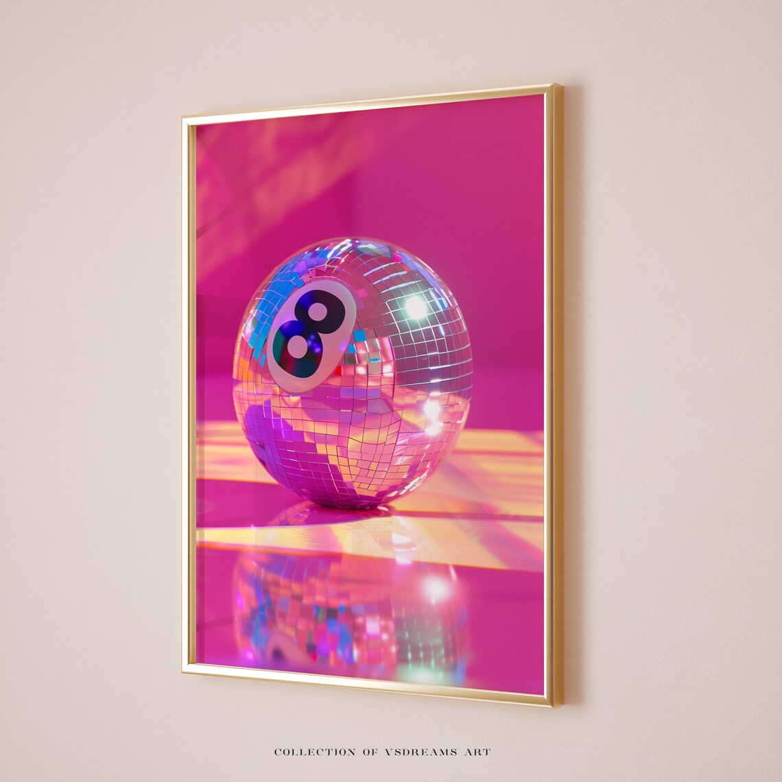 Disco Ball and 8 Ball Coquette Bar Cart Wall Art