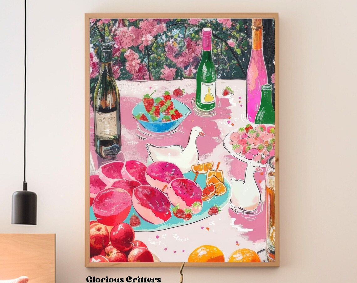 Eclectic Vintage Abstract Duck Collage Art Print