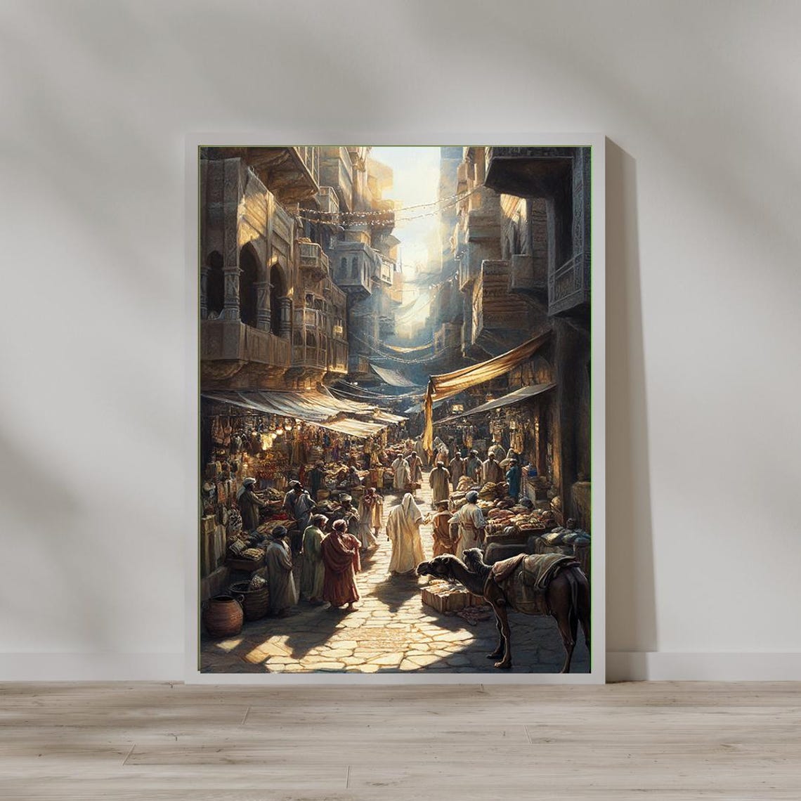 Crowded Middle Eastern Bazaar Market Street In Sunlight Poster - Image 3