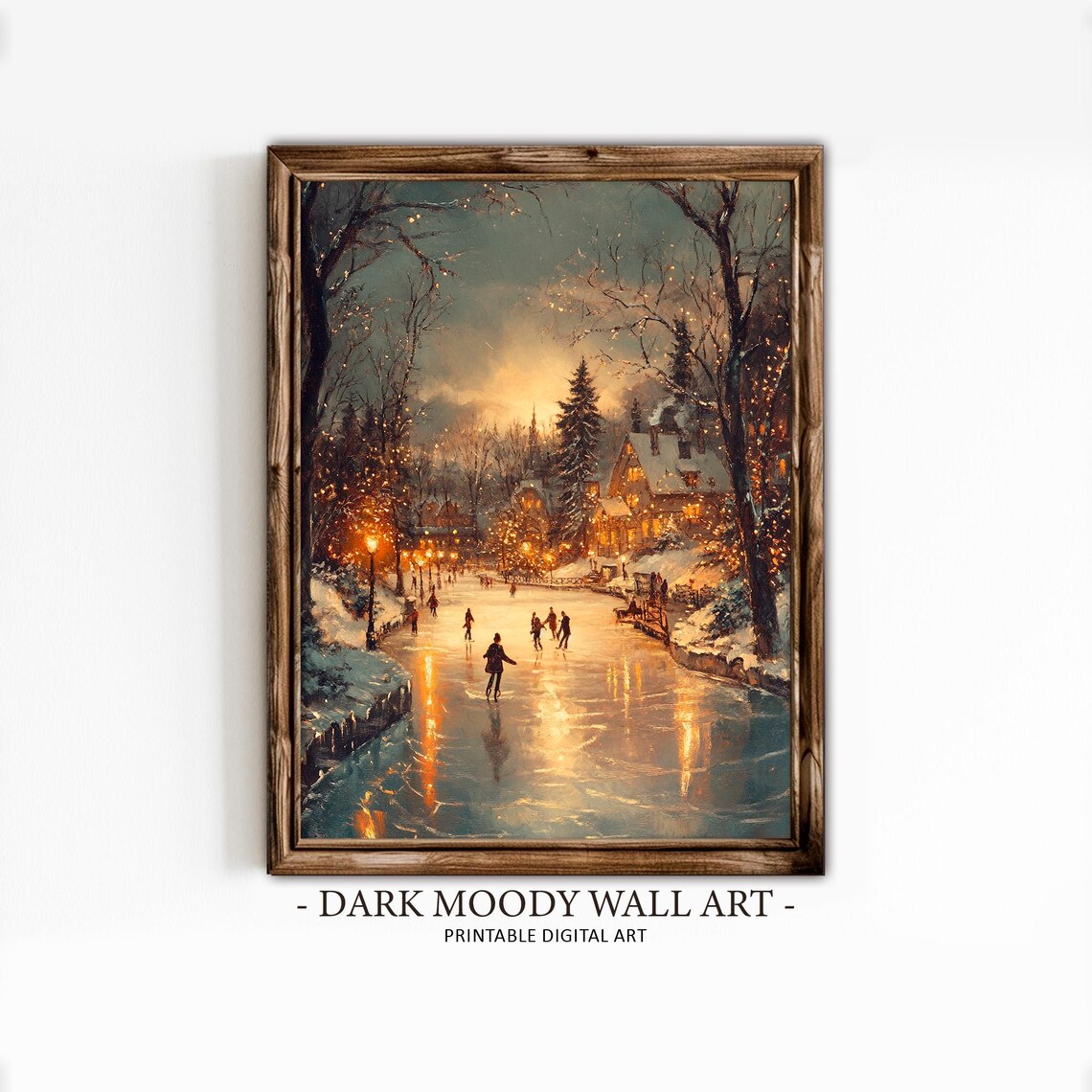 Winter Town Vintage Christmas Wall Art, Farmhouse - Image 2