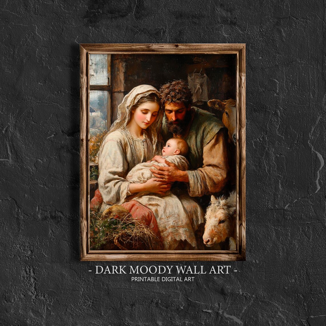 Holy Family With Baby Jesus, Vintage Christian Art Print