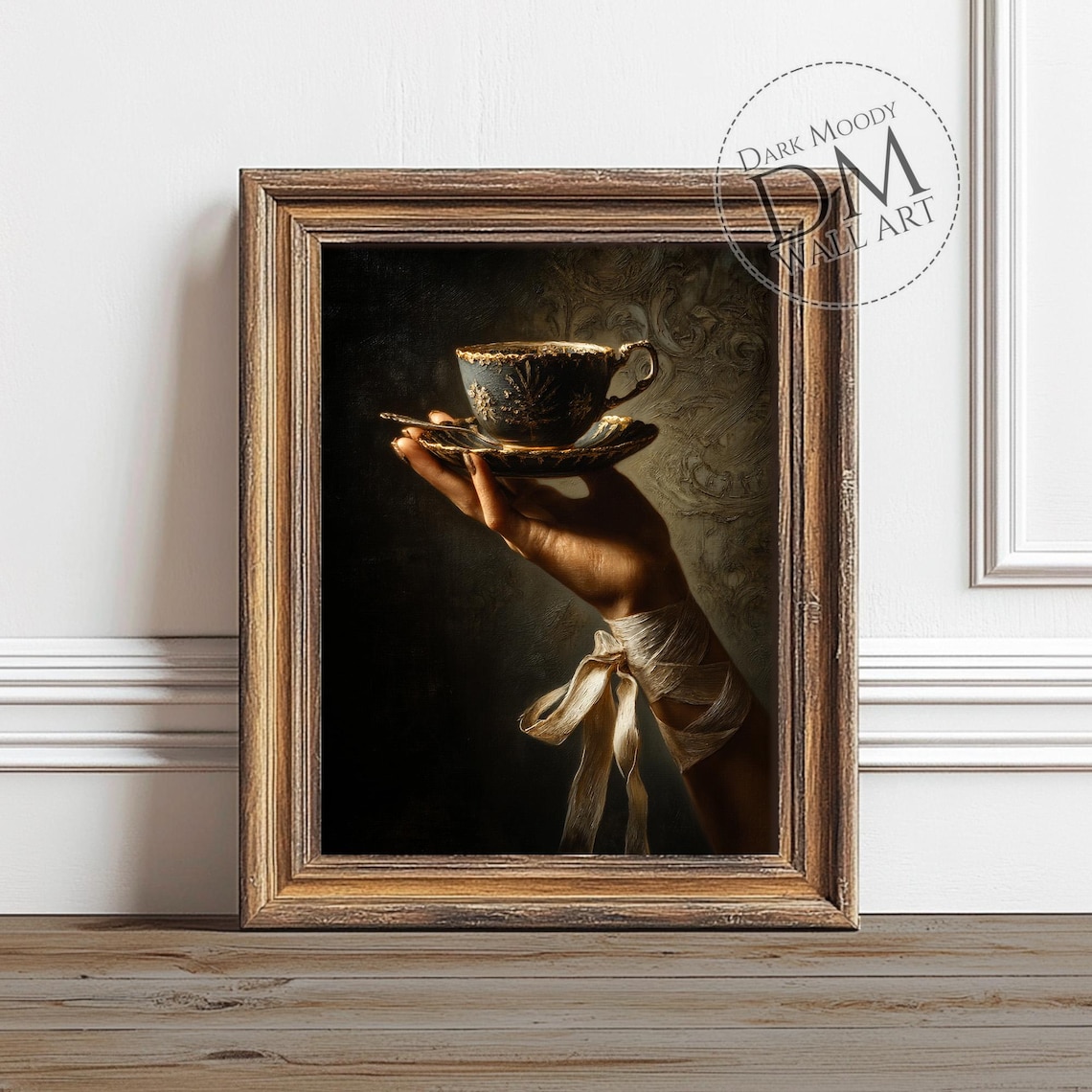 Coquette Teacup Art Print, Dark Academia Still Life