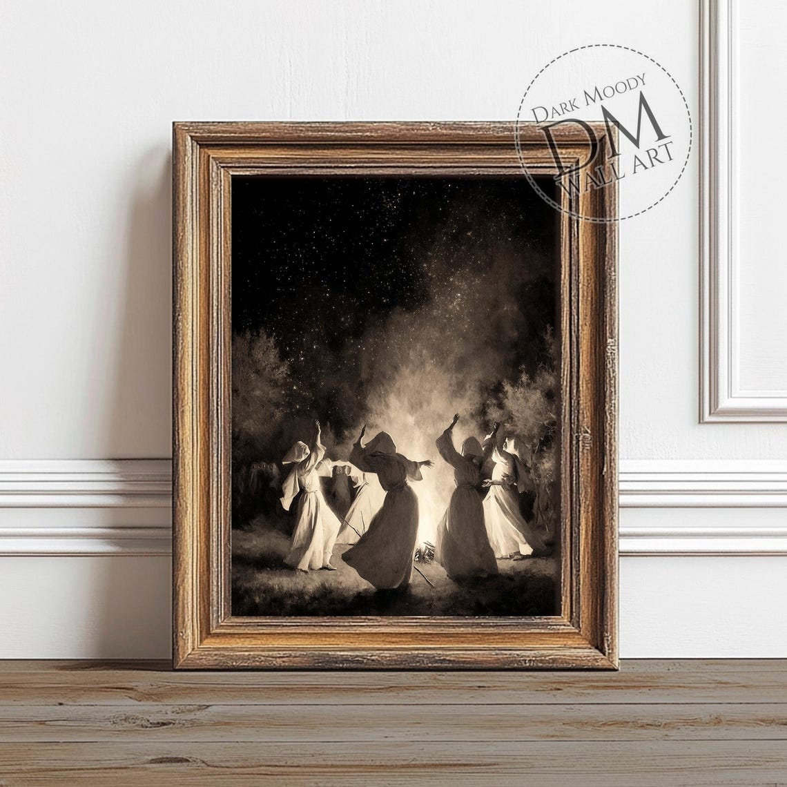 Occult Ritual Wall Art Gothic Witchcraft Fire Dance Print