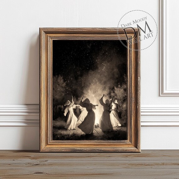 Occult Ritual Wall Art Gothic Witchcraft Fire Dance Print