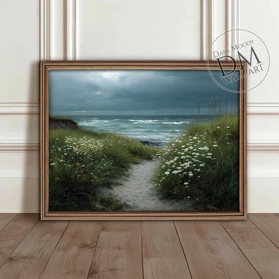 Nordic Coast Wall Art, Scandinavian Seascape Path Print