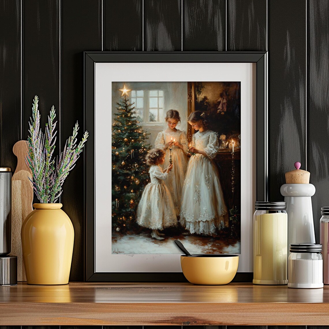 Vintage Christmas Tree Art Print, Victorian Farmhouse - Image 4