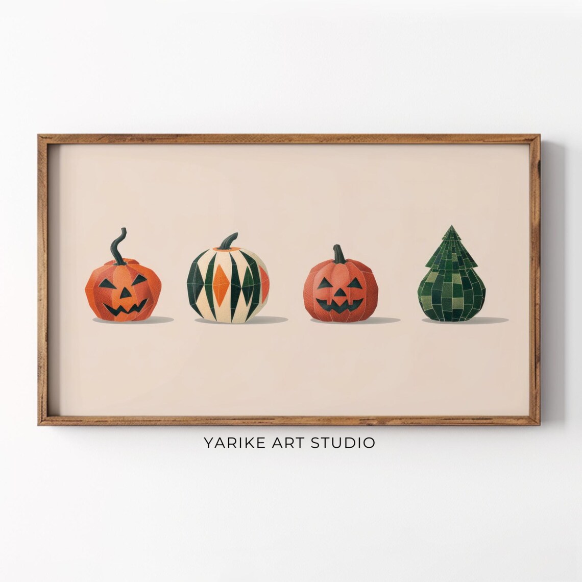 Abstract Autumn Pumpkins Illustration Frame Tv Art Minimalist Holiday Tv Art Country Farmhouse Tv Art 240