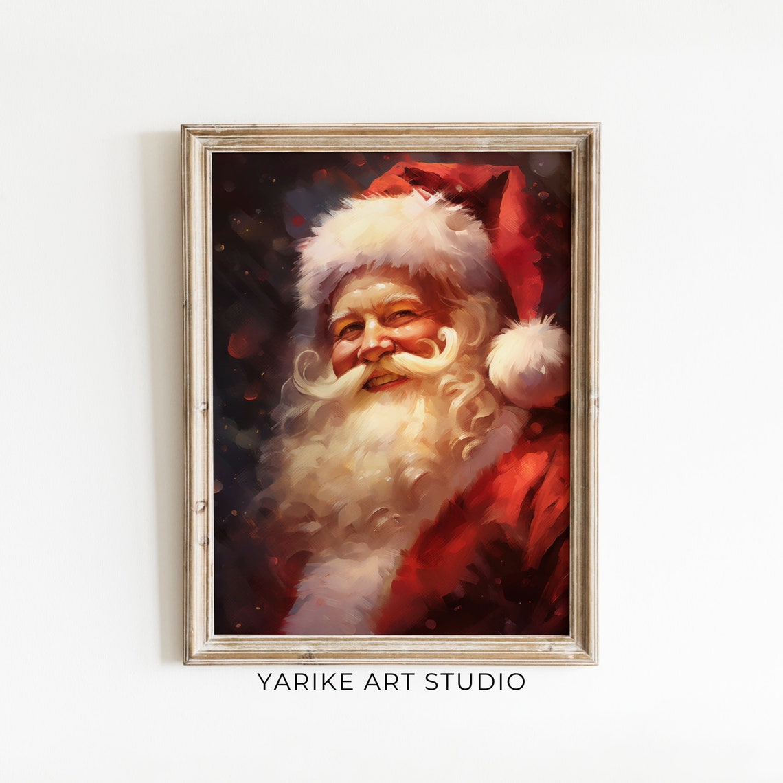 Smiling Santa Claus Portrait Christmas Vintage Holiday Wall Poster