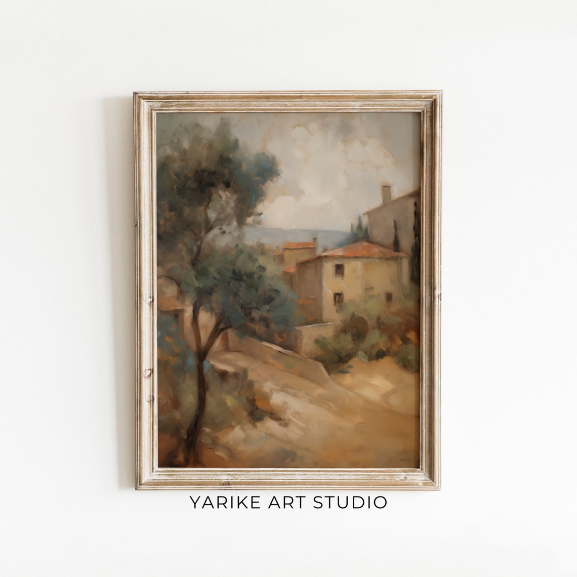 Vintage Italian Wall Art Italian Antique Landscape Painting Rustic Farmhouse Decor Oil Painting Print Yarike 226 Ai