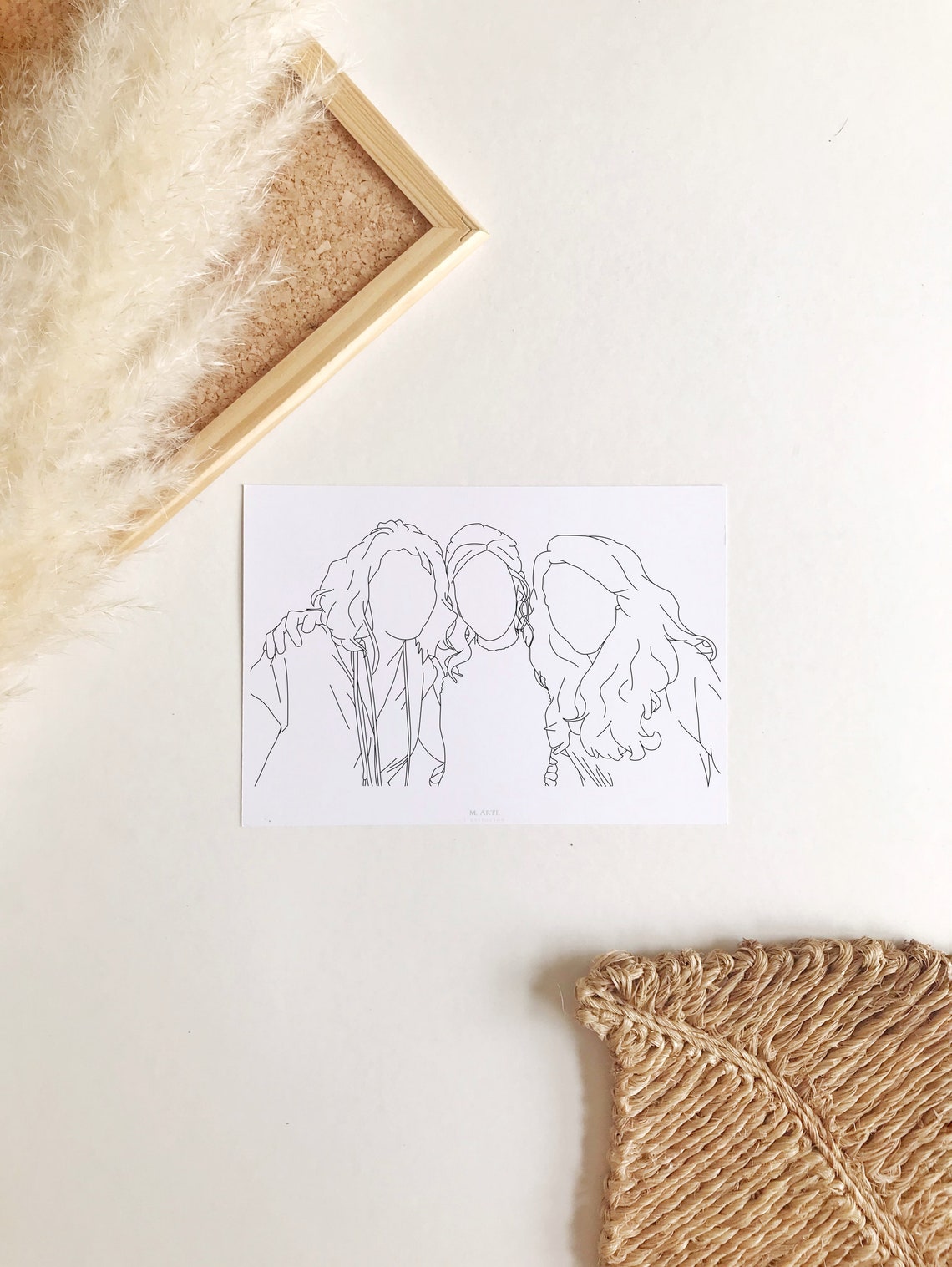 Bride and Groom Wedding Day Elegant Minimal Line Drawing Poster - Image 3