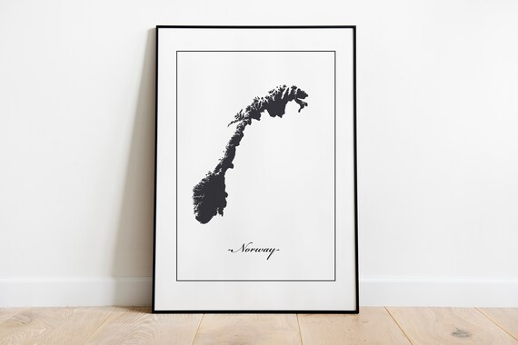 Map Of Norway Poster Wallart Gift
