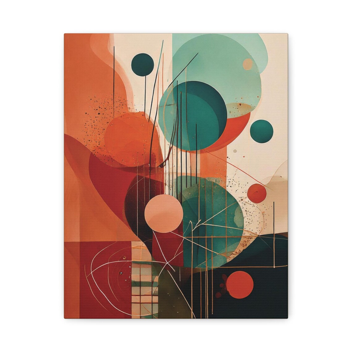Abstract Terracotta Geometric Design, Minimalist Modern Decor