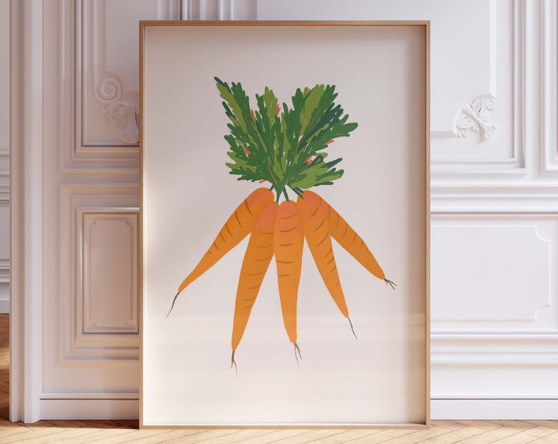 Carrots Print, Spring Kitchen Wall Art
