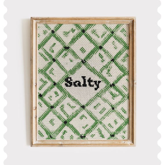 Salty Typography Print Funny Coastal Bathroom Art