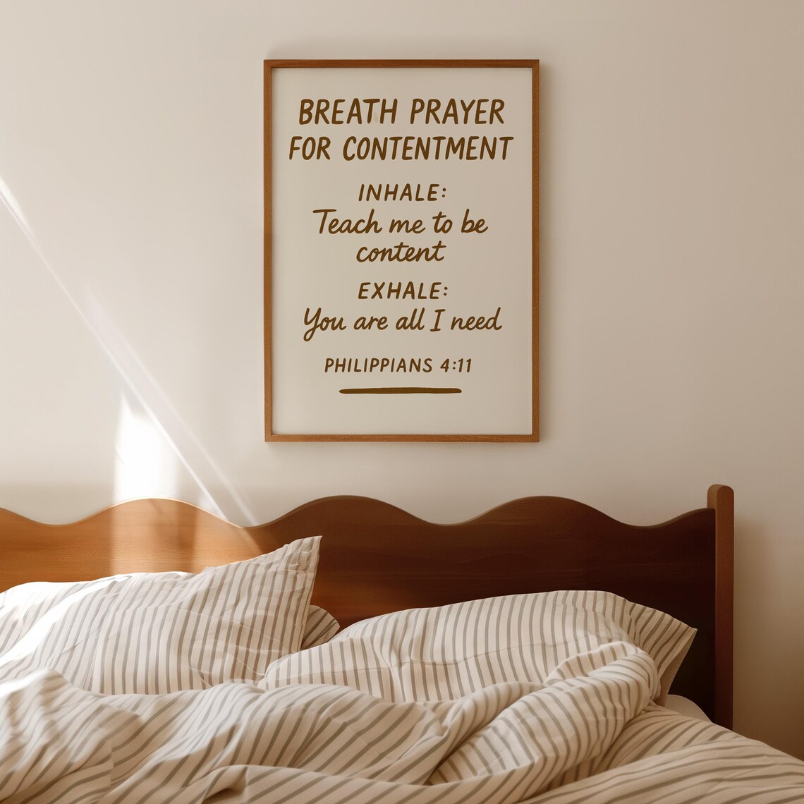 Instant Breath Prayer For Contentment Print Christian Utility Wall Art Bible Verse Gift Scripture Meditation