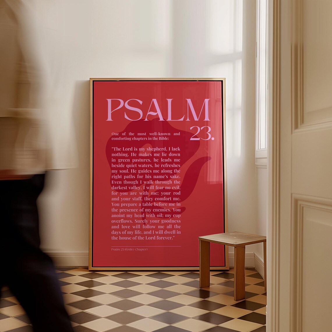 Psalm 23 Red Print Christian Matisseinspired Wall Art