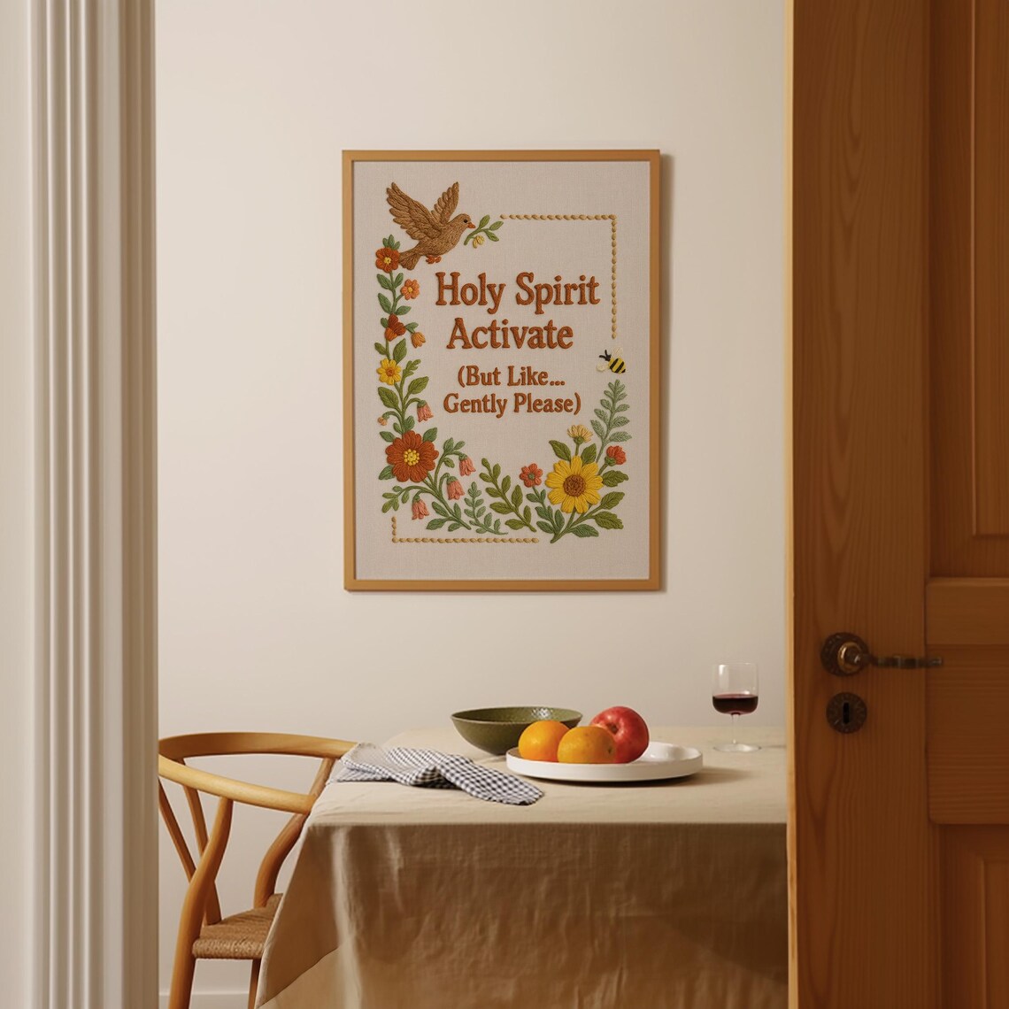 Holy Spirit Activate But Like Gently Please Funny Quote Print