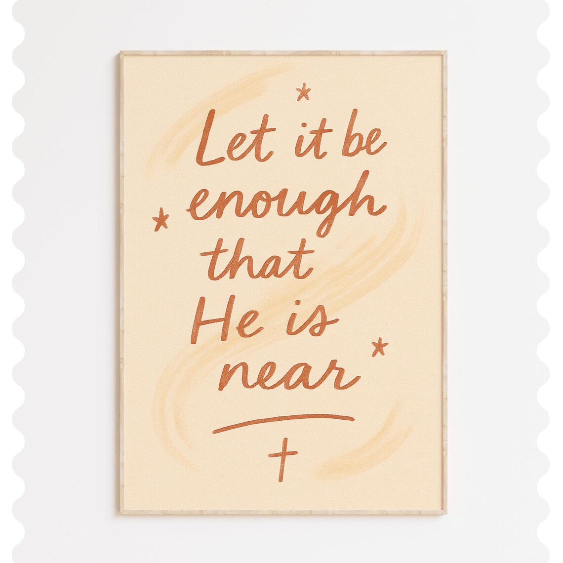 Let It Be Enough That He Is Near Faith Comfort Quote Cross Poster