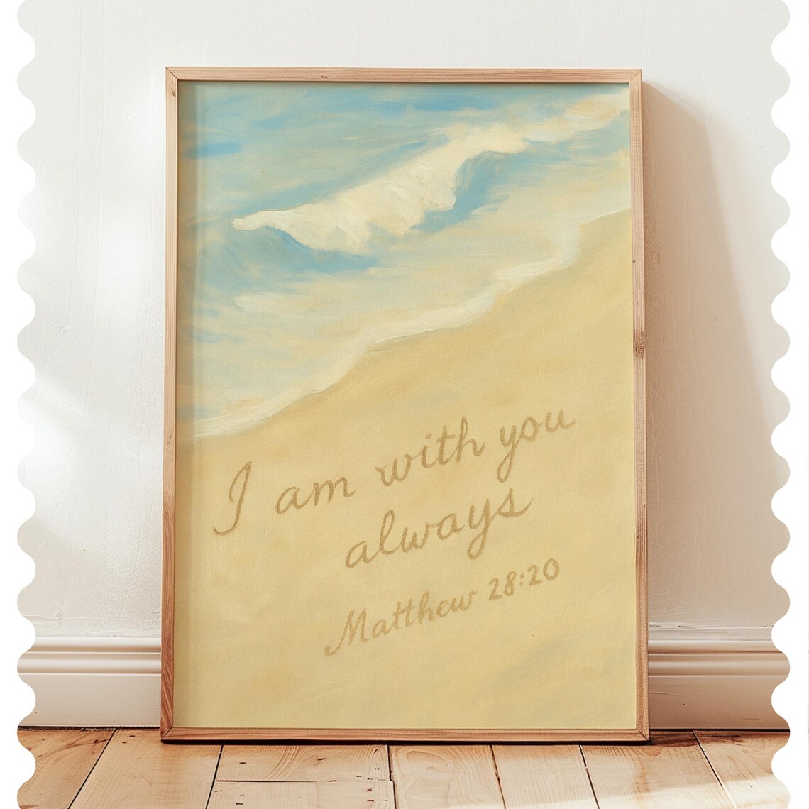 I Am With You Always Matthew 28 20 Ocean Wave Christian Faith Poster