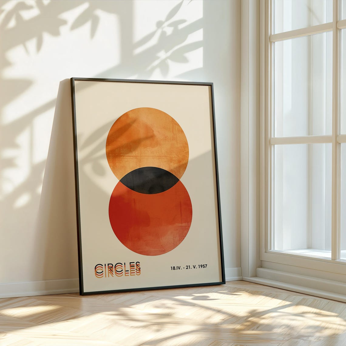 Circles 1957 Midcentury Modern Overlapping Orange Geometric Art Print