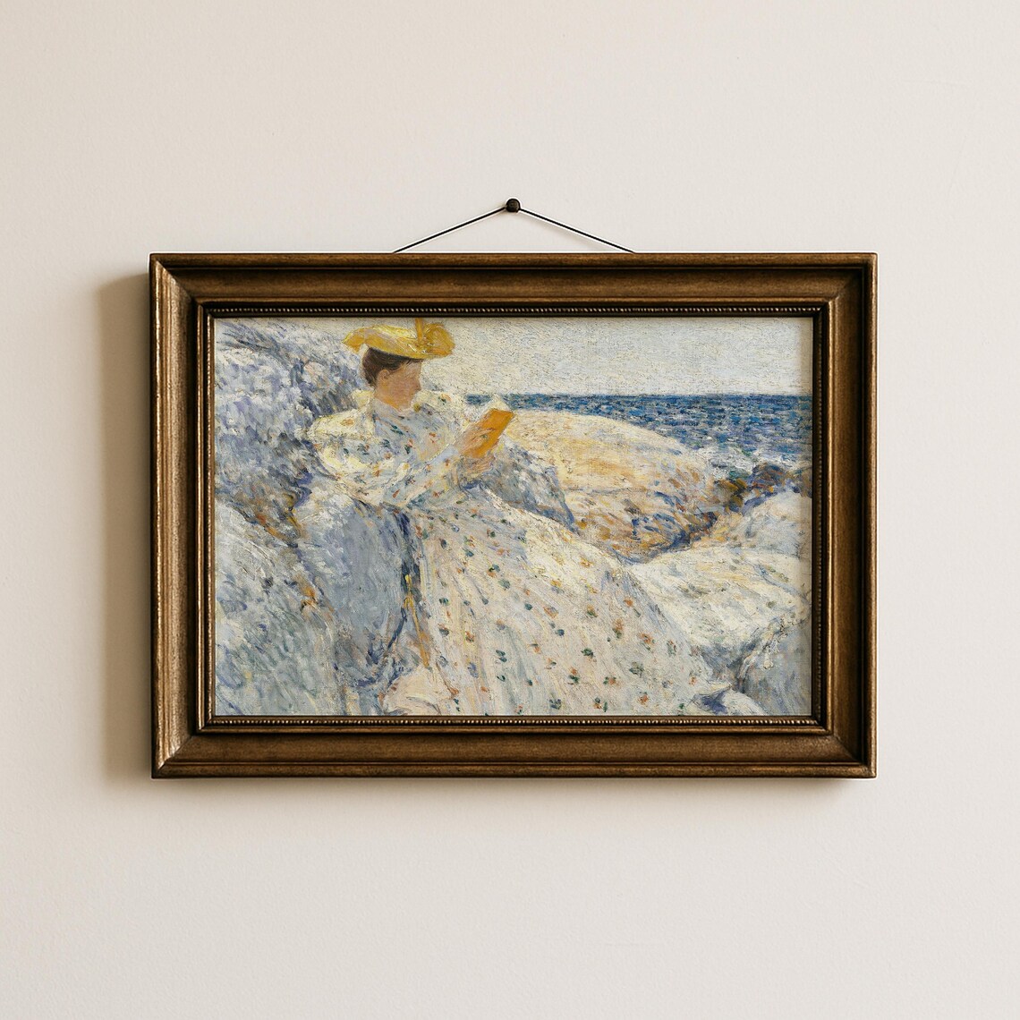 Childe Hassam Woman Reading Beach Vintage Seaside Art Poster