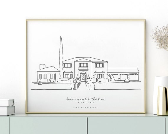 Custom House Portrait Line Illustration Housewarming Gift First Home Our First Home Home Sweet Home Line Art Drawing Gift For Couple