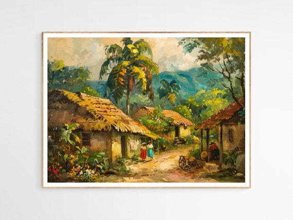 Under The Mexican Sun Art Print Village Mexico Trip Travel Decor Landscape Living Room