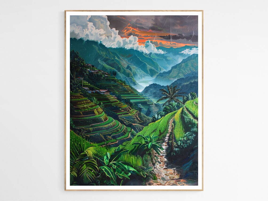 Philippines Banaue Rice Terraces Travel Poster