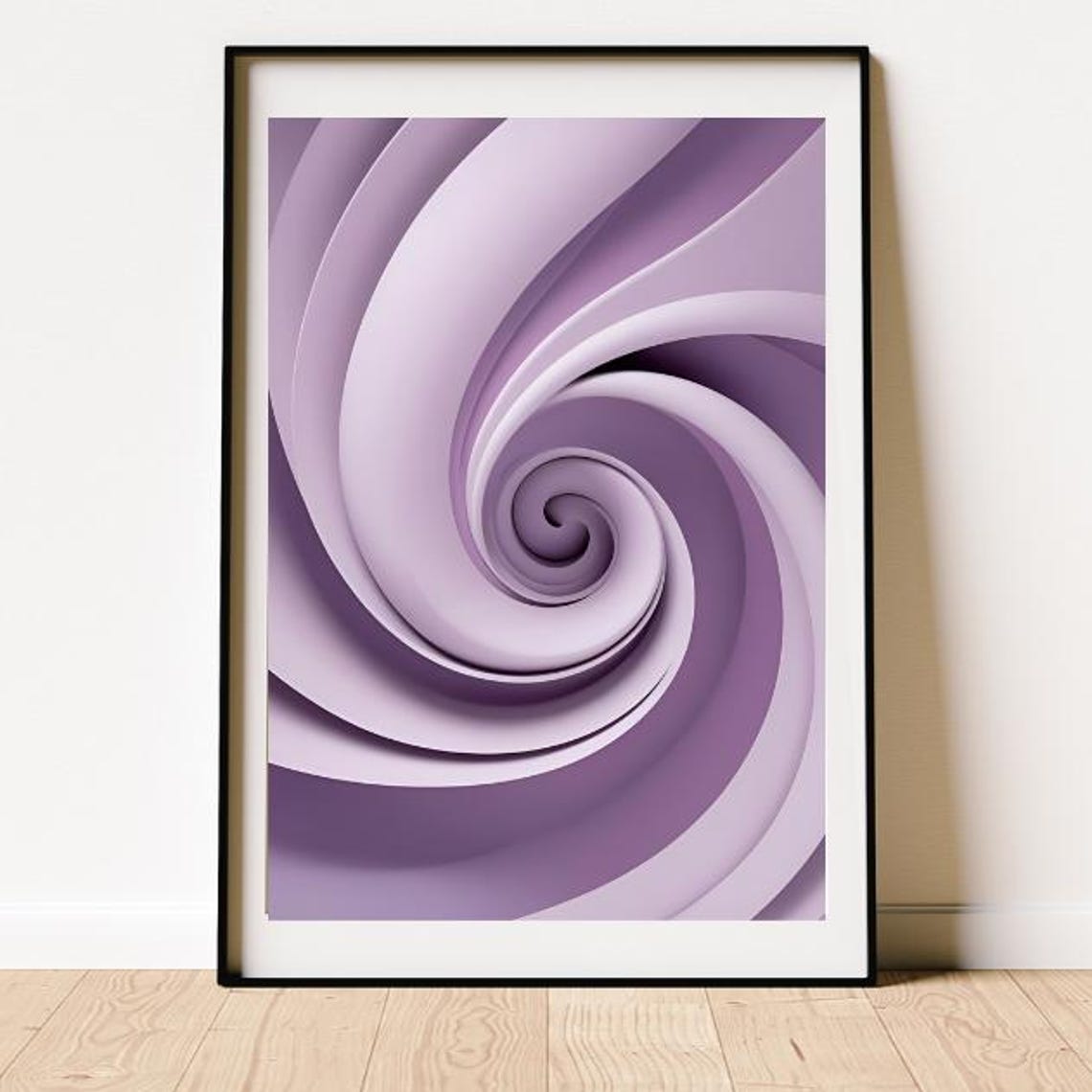 Lilac Spiral Shell Nautilus Motion Gentle Curves Abstract Art Poster