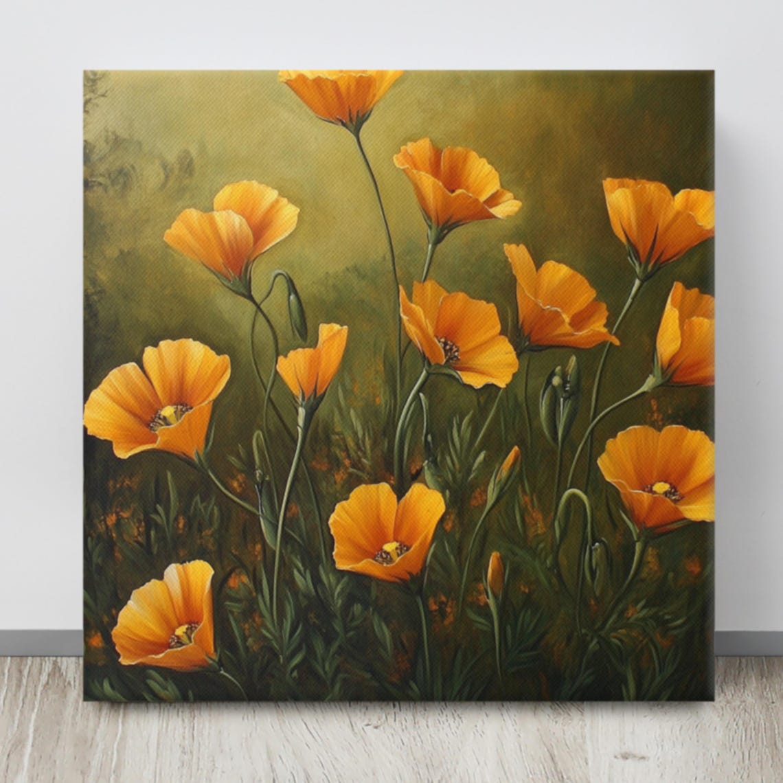 California Poppy Print Large Painting Print Flower Wall Art Nature Art California Poppy Painting Print Large Wall Art - Image 4