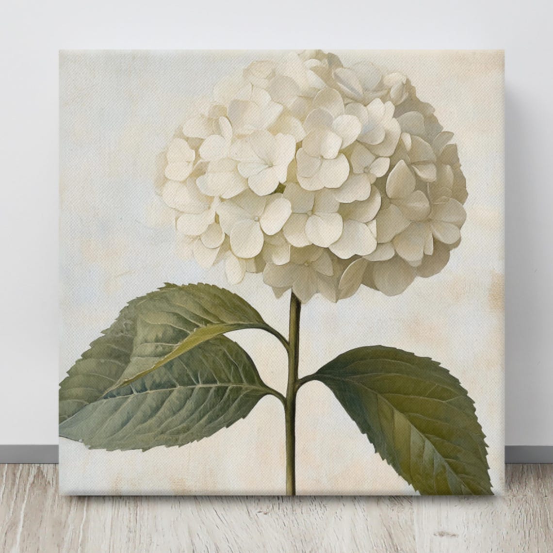 White Hydrangea Bloom Vintage Botanical Painting Print Poster - Image 4