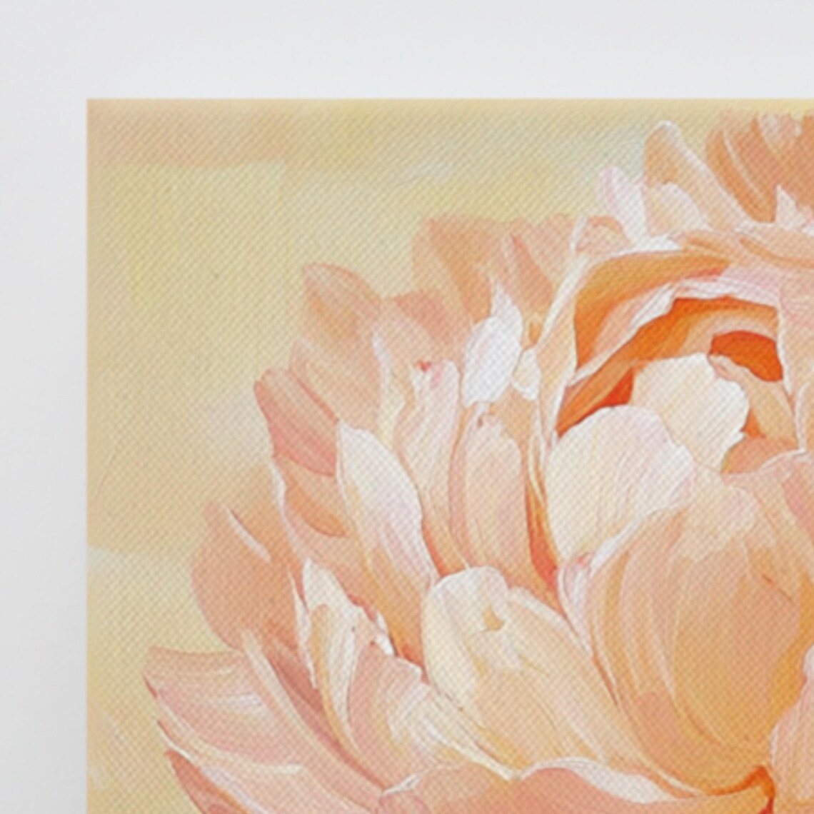 Peach Peony Lush Full Blossom Warm Botanical Floral Art Poster - Image 3