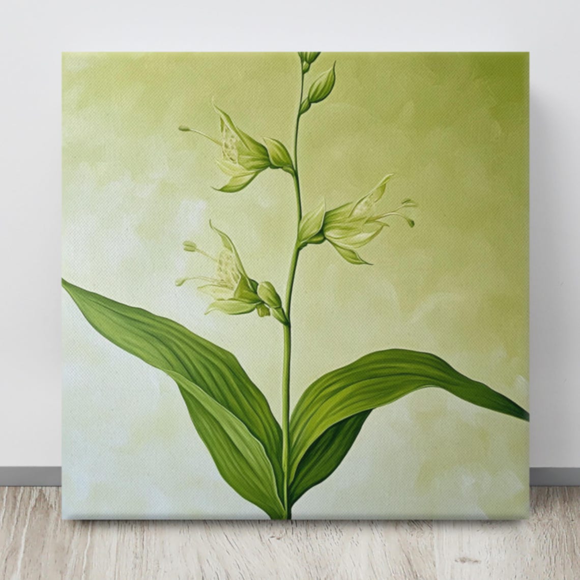 Green Flower Print Plant Wall Art Wall Art Flower Painting Print Green Wall Art Plant Painting Art Print Home Decor - Image 4