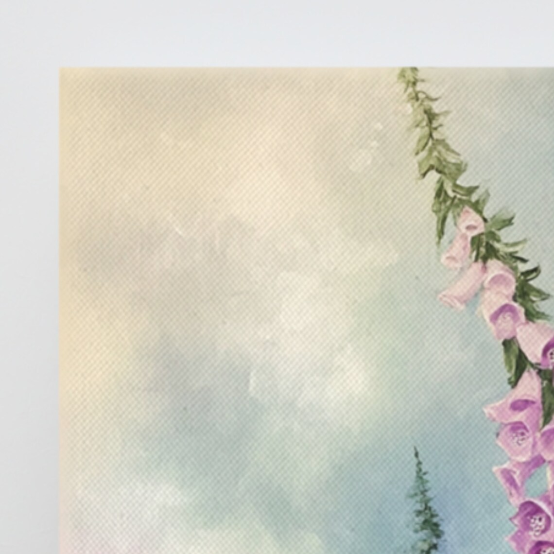 Purple Pink Foxglove Tall Spires Dreamy Blue Sky Cottage Garden Poster - Image 3