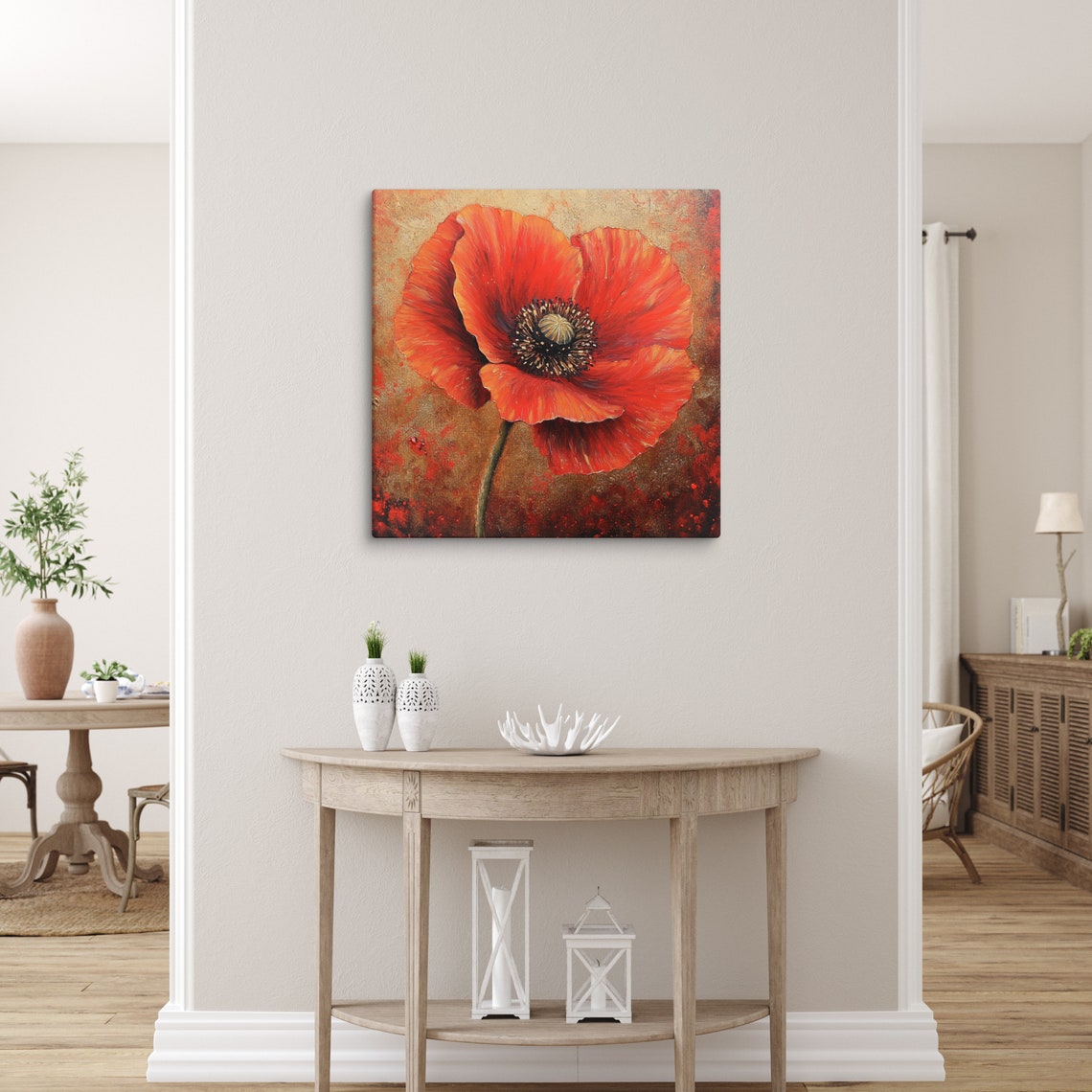 Red Poppy Print Large Painting Print Flower Wall Art Nature Art Poppy Art Poppy Painting Print Large Red Wall Art - Image 5