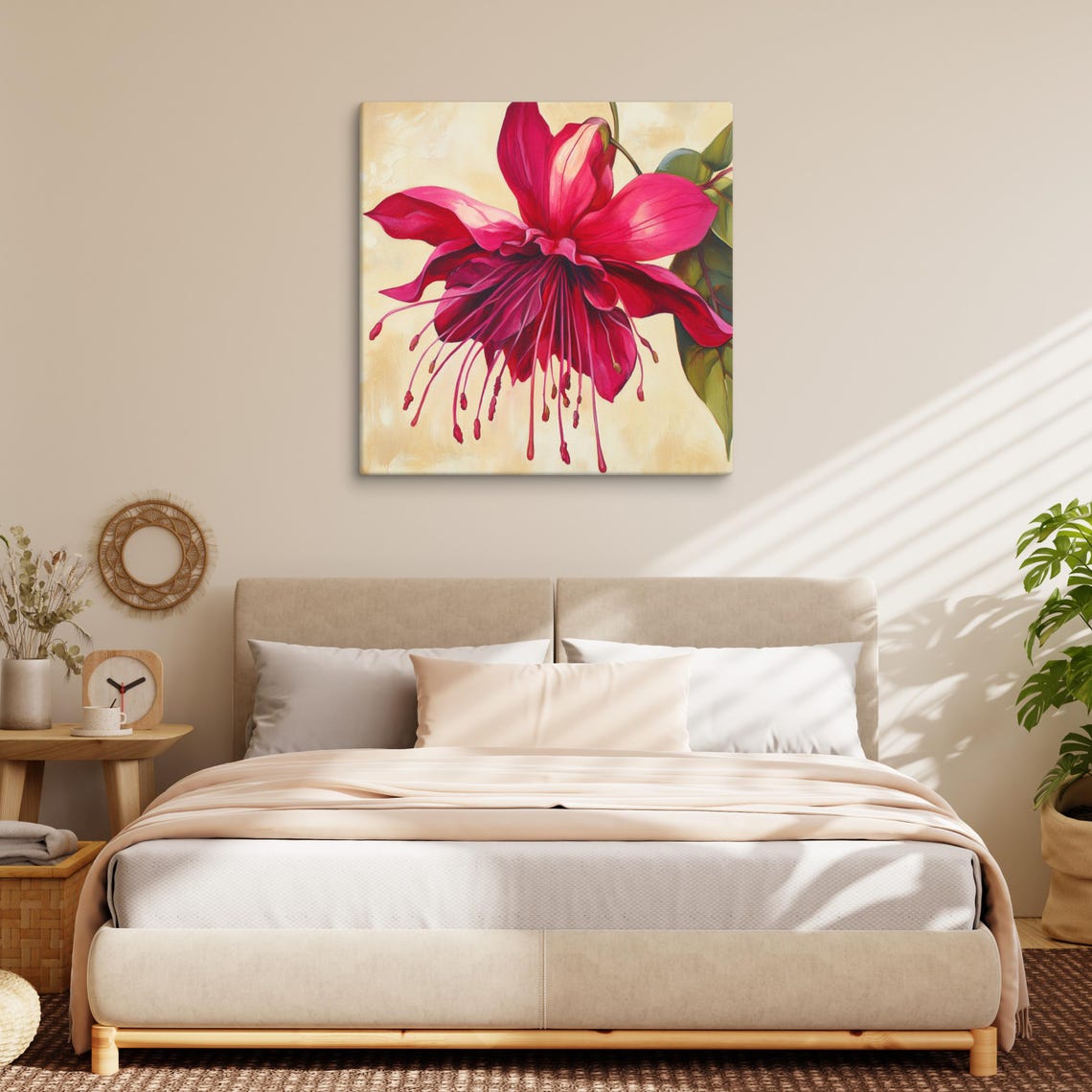 Magenta Fuchsia Bloom Bell Flower Close-Up Floral Art Poster - Image 2