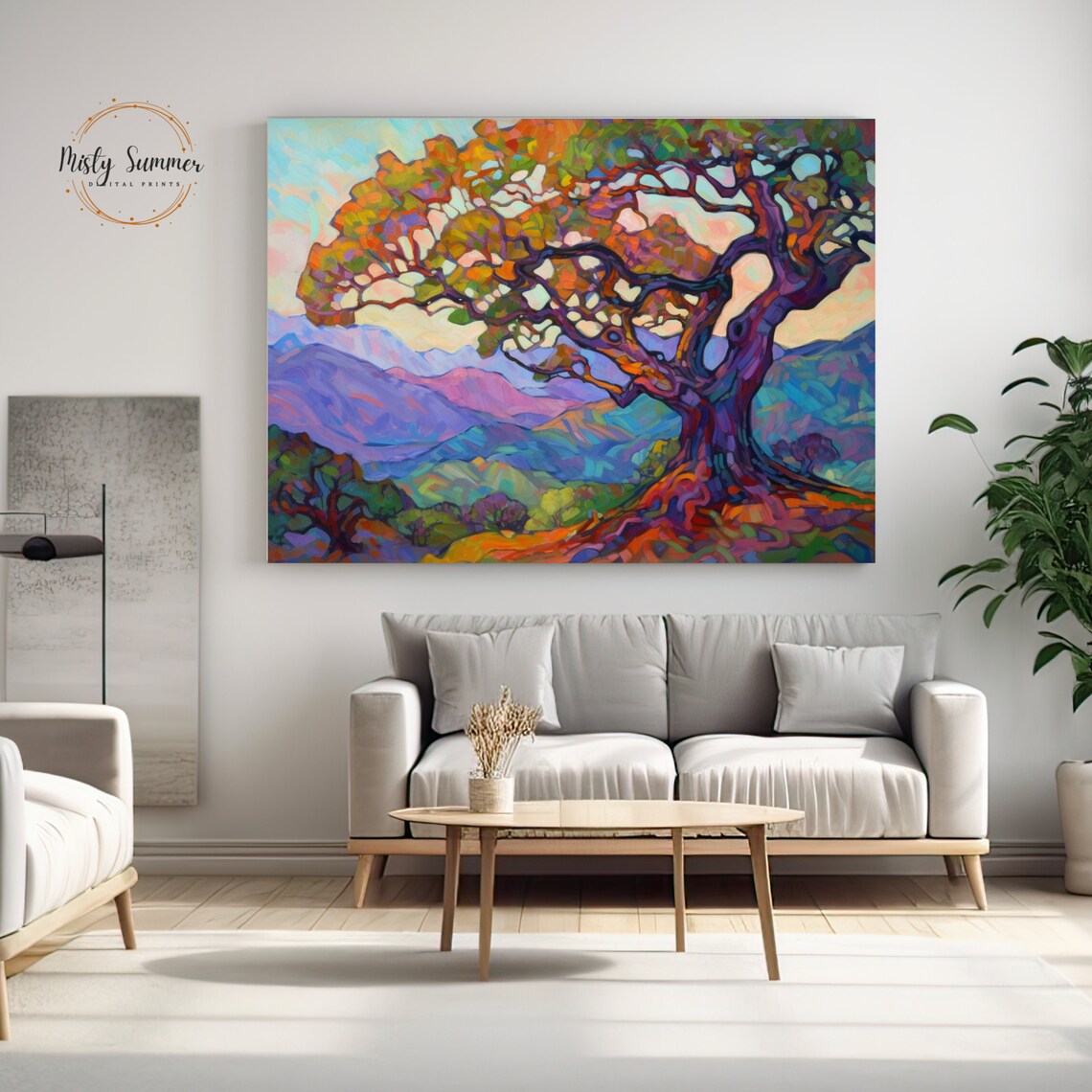 Impressionist Oak Tree, Western Modern Art Print - Image 2