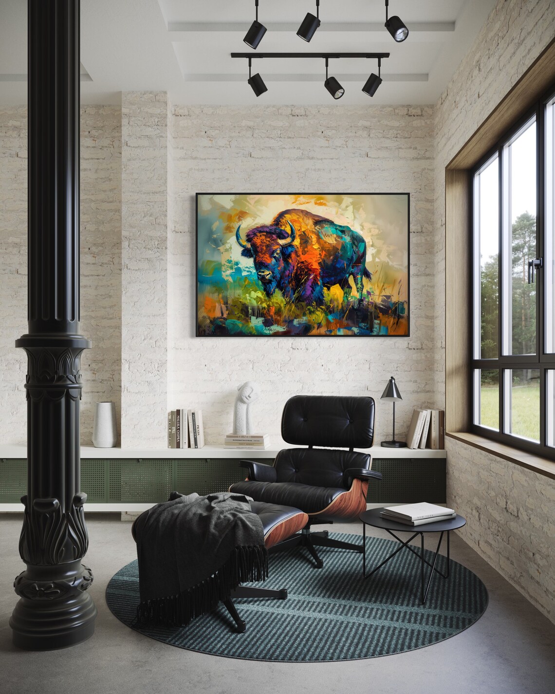 Expressive Bison Buffalo Art Print, Colorful Wildlife - Image 4