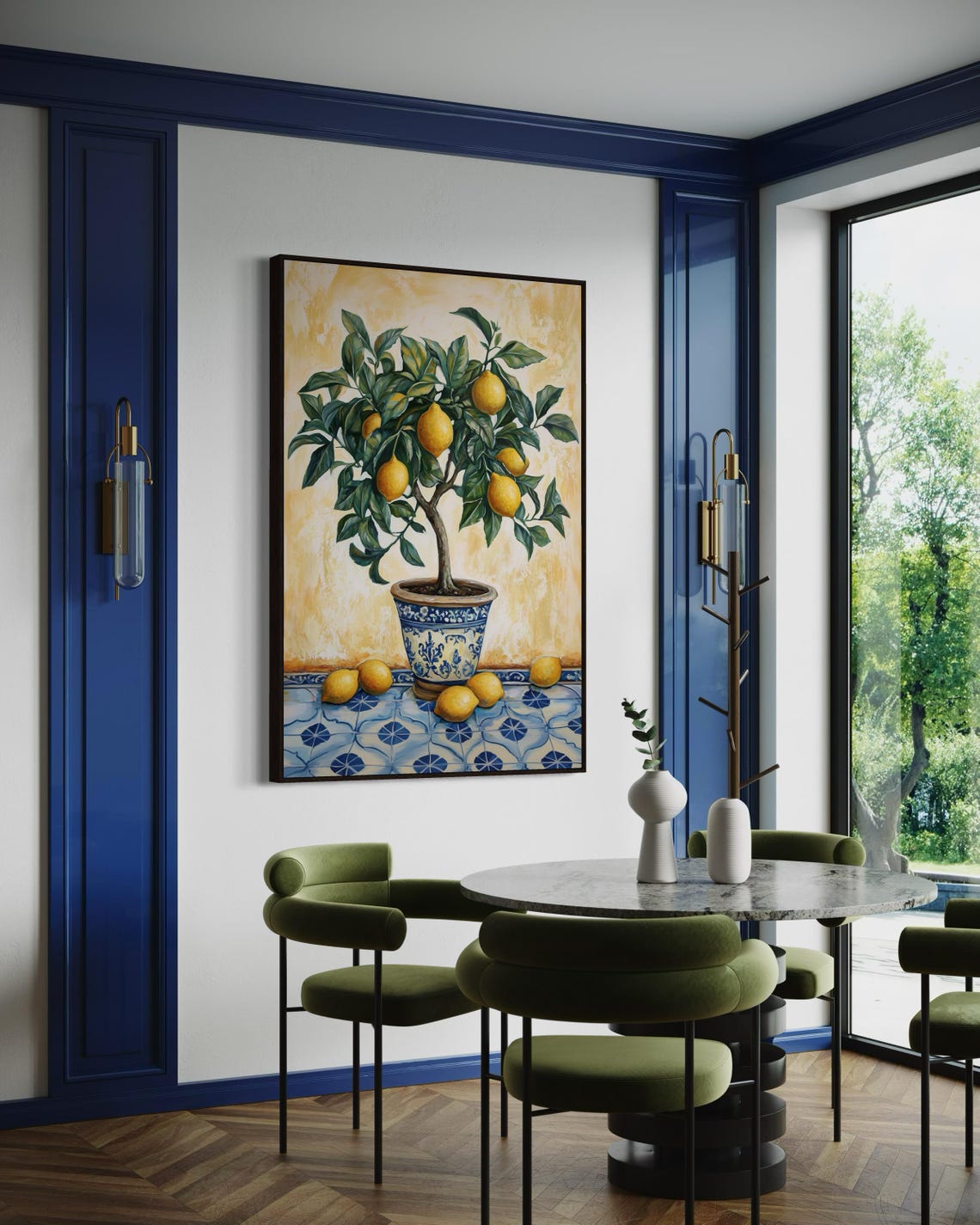 Vibrant Italian Lemon Tree Ceramic Pot Kitchen Mediterranean Art Print - Image 2