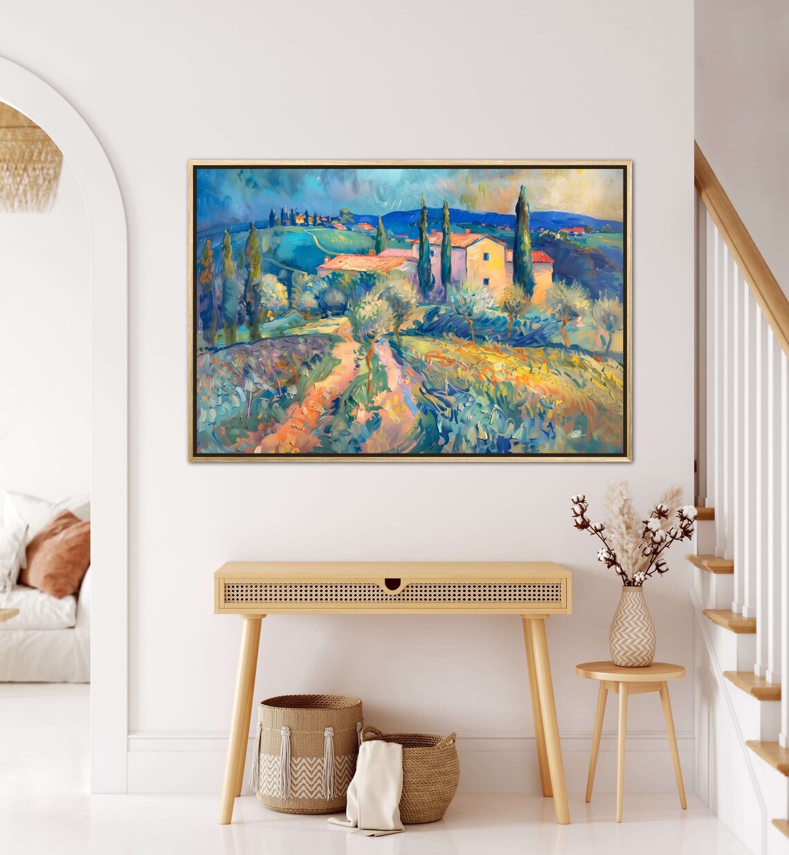 Tuscany Countryside Farmhouse Cypress Hills Impressionist Italy Poster - Image 4