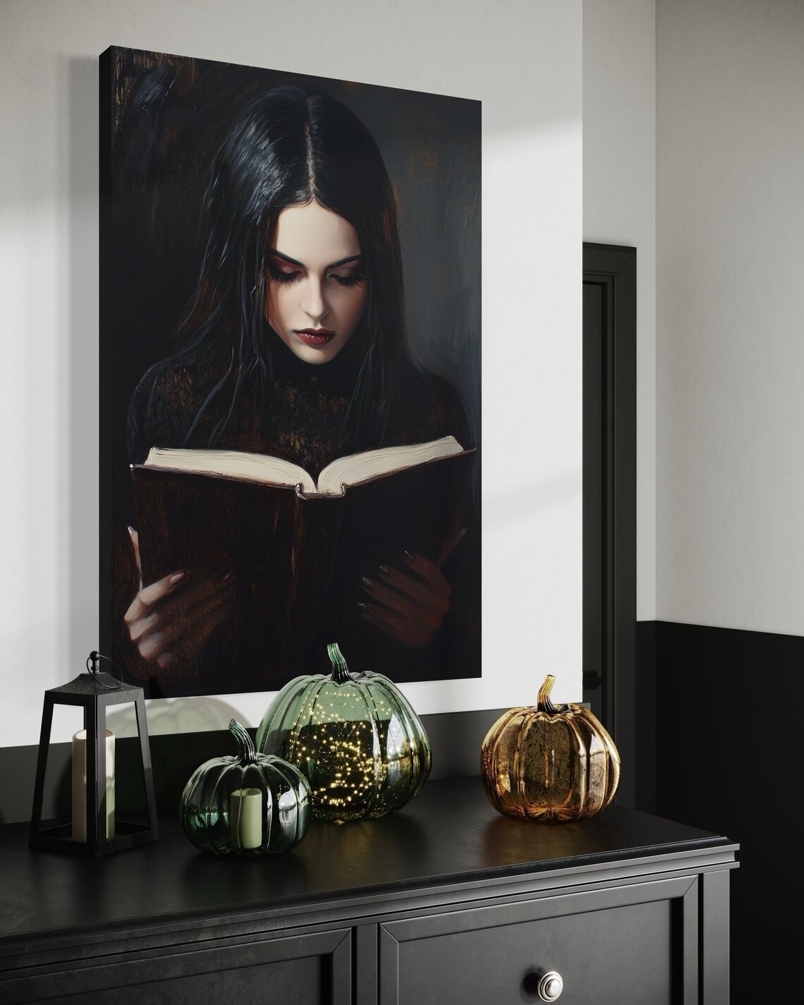 Dark Academia Reading Gothic Literary Wall Art - Image 2